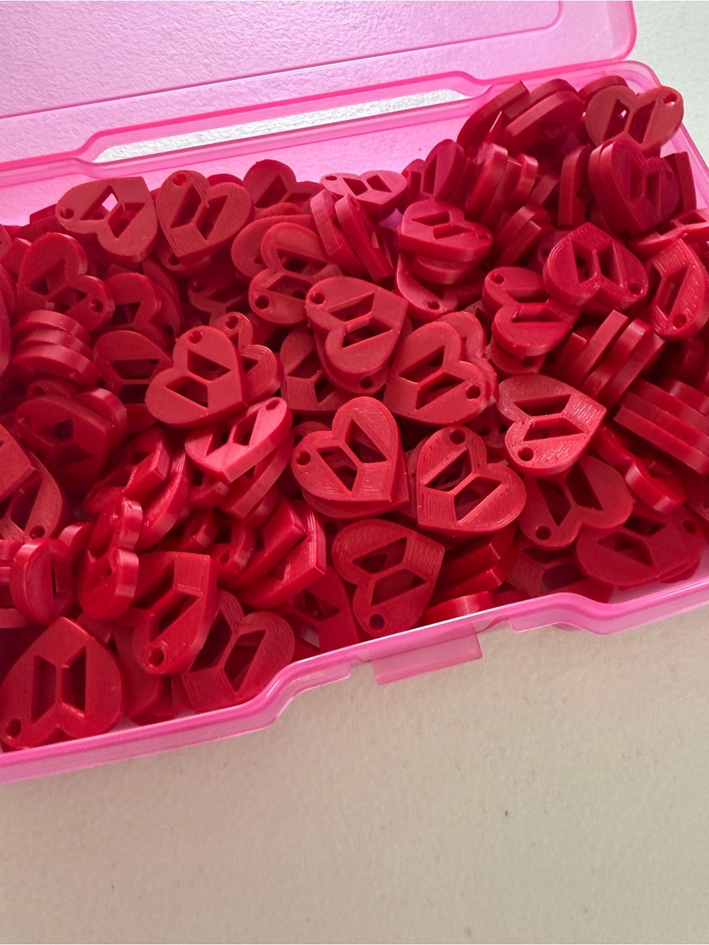 3d Printed Red Heart - Bulk Pack for give aways or charm projects.